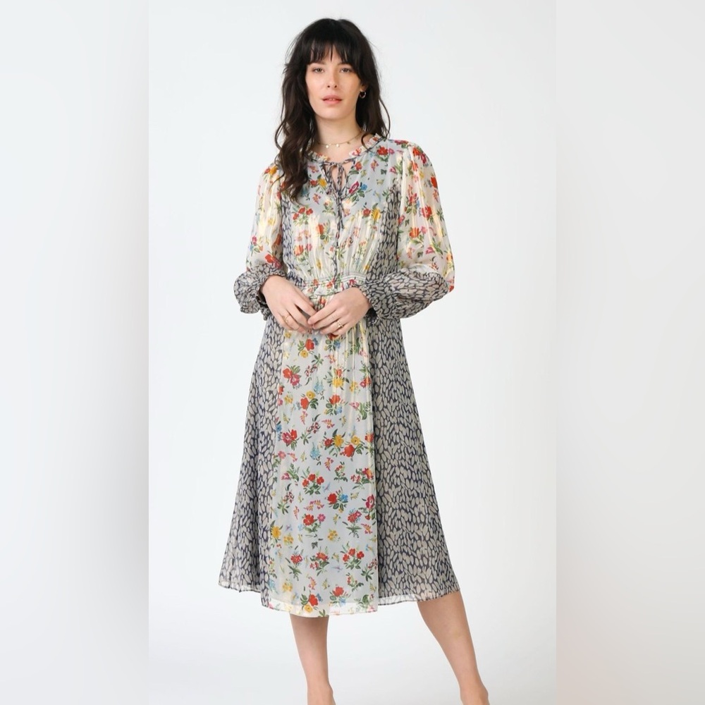 [NWT] $129 CURRENT AIR Floral Mid Dress. Size Medium